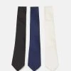 Pier One Qualité Garantie 3 PACK - Cravate cravates et nœuds papillon couleur unie homme